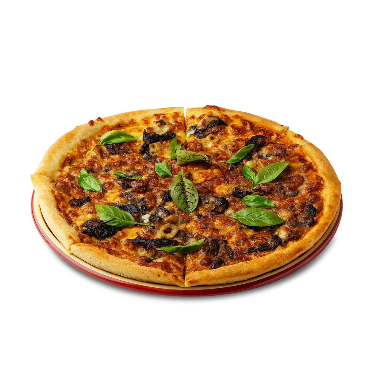 پیتزا بادمجان و ریحان