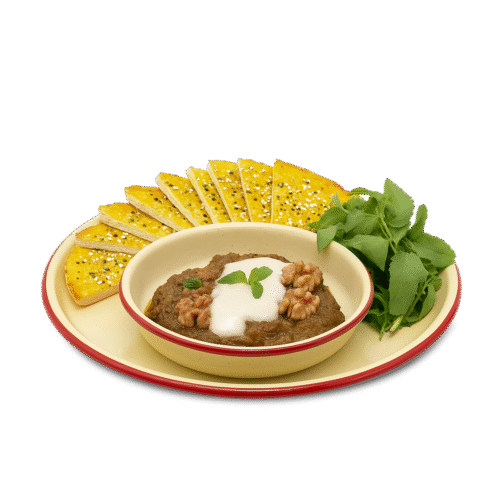 کشک بادمجان + نان سنتی تازه