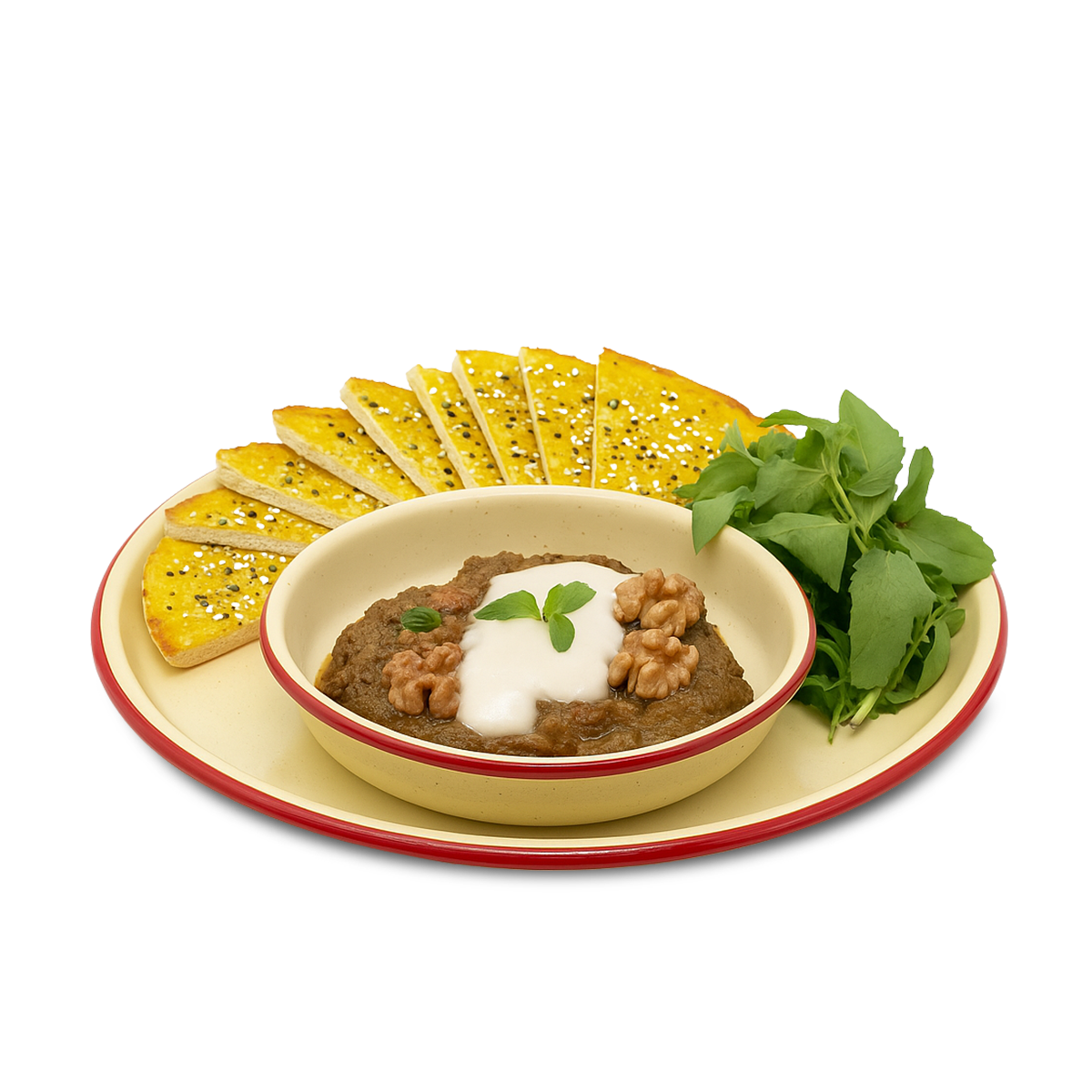 کشک بادمجان + نان سنتی تازه