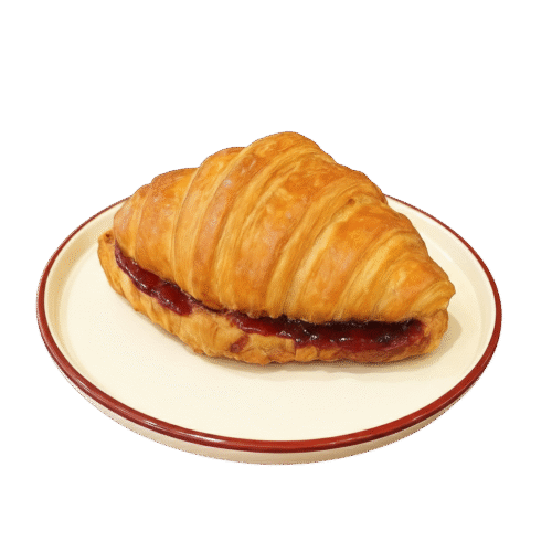 کروسان کره بادام زمینی و مربا