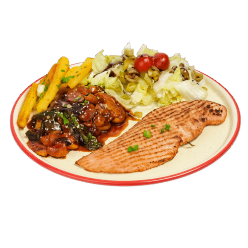 بشقاب مرغ و سبزیجات