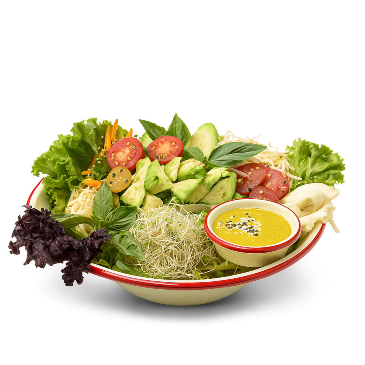 سالاد سبز با سس آنتراکت